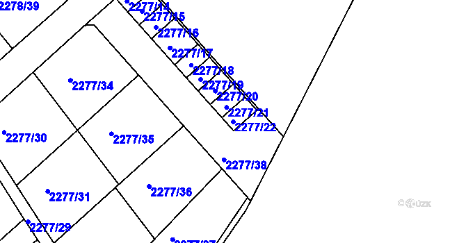 Parcela st. 2277/22 v KÚ Nový Malín, Katastrální mapa