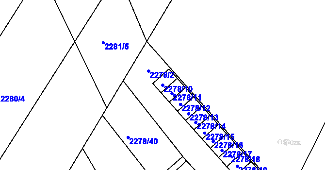 Parcela st. 2278/10 v KÚ Nový Malín, Katastrální mapa