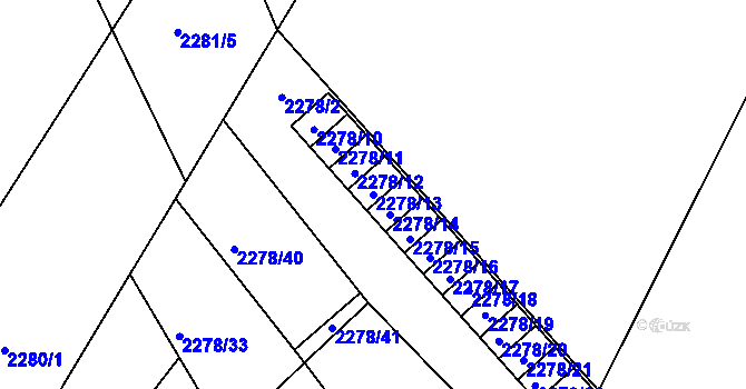 Parcela st. 2278/13 v KÚ Nový Malín, Katastrální mapa