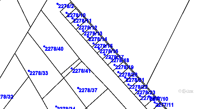 Parcela st. 2278/17 v KÚ Nový Malín, Katastrální mapa