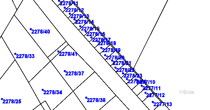 Parcela st. 2278/20 v KÚ Nový Malín, Katastrální mapa