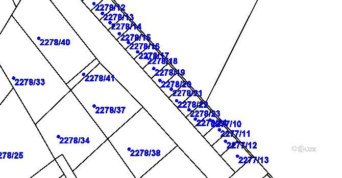 Parcela st. 2278/21 v KÚ Nový Malín, Katastrální mapa