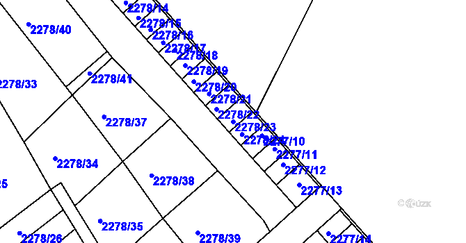 Parcela st. 2278/23 v KÚ Nový Malín, Katastrální mapa