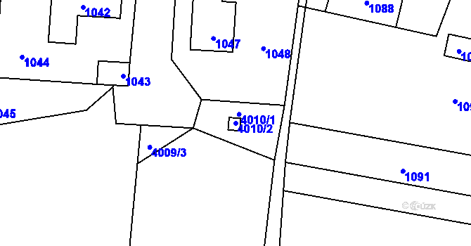 Parcela st. 4010/2 v KÚ Nový Malín, Katastrální mapa