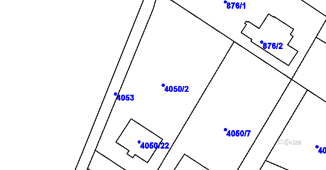 Parcela st. 4050/2 v KÚ Nový Malín, Katastrální mapa