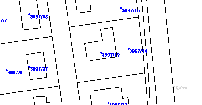 Parcela st. 3997/19 v KÚ Nový Malín, Katastrální mapa