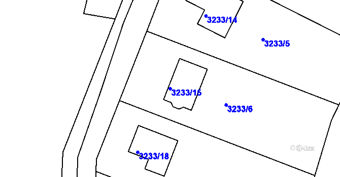 Parcela st. 3233/15 v KÚ Nový Malín, Katastrální mapa