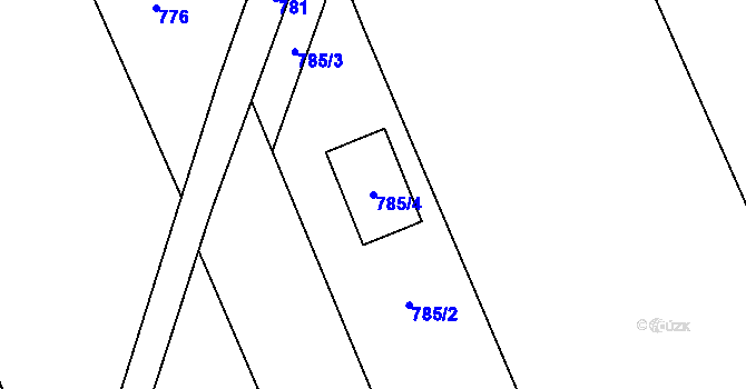 Parcela st. 785/4 v KÚ Nový Malín, Katastrální mapa