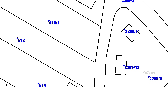 Parcela st. 515/2 v KÚ Nový Malín, Katastrální mapa