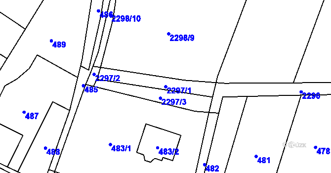 Parcela st. 2297/1 v KÚ Nový Malín, Katastrální mapa