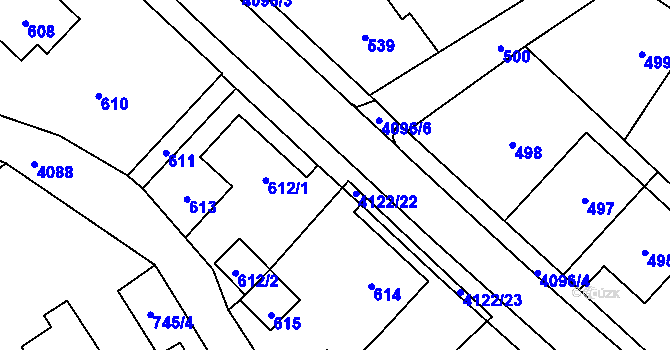 Parcela st. 4122/21 v KÚ Nový Malín, Katastrální mapa