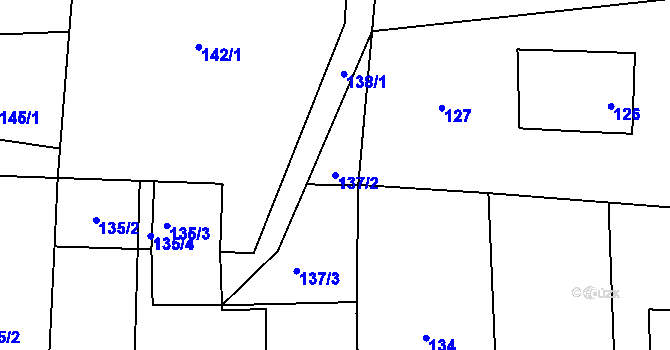 Parcela st. 137/2 v KÚ Nový Malín, Katastrální mapa