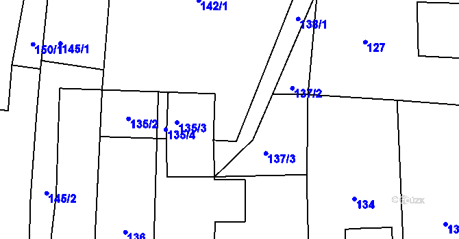 Parcela st. 142/2 v KÚ Nový Malín, Katastrální mapa