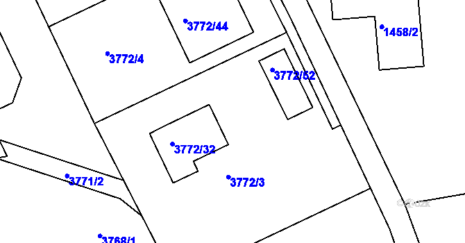 Parcela st. 3772/3 v KÚ Nový Malín, Katastrální mapa