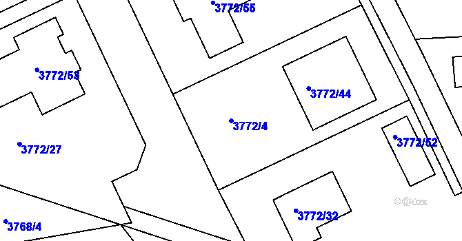 Parcela st. 3772/4 v KÚ Nový Malín, Katastrální mapa