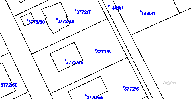 Parcela st. 3772/6 v KÚ Nový Malín, Katastrální mapa