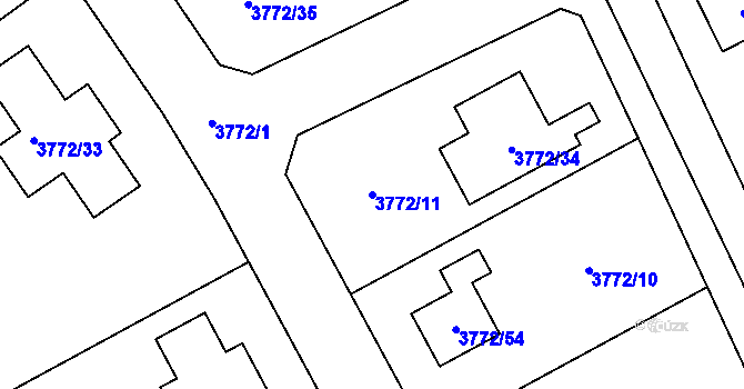 Parcela st. 3772/11 v KÚ Nový Malín, Katastrální mapa