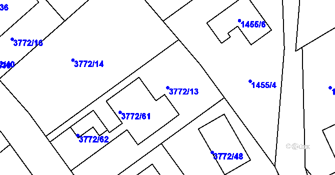 Parcela st. 3772/13 v KÚ Nový Malín, Katastrální mapa