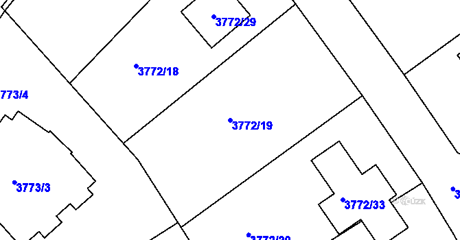 Parcela st. 3772/19 v KÚ Nový Malín, Katastrální mapa