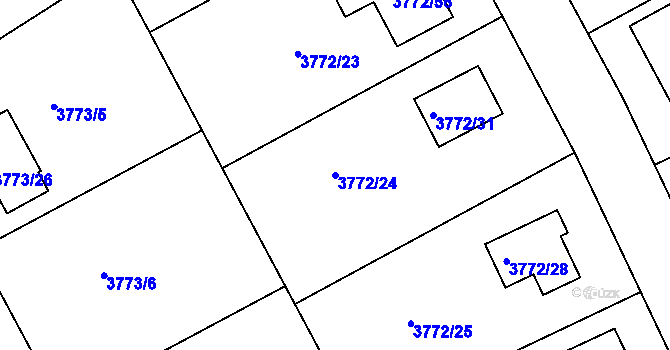 Parcela st. 3772/24 v KÚ Nový Malín, Katastrální mapa