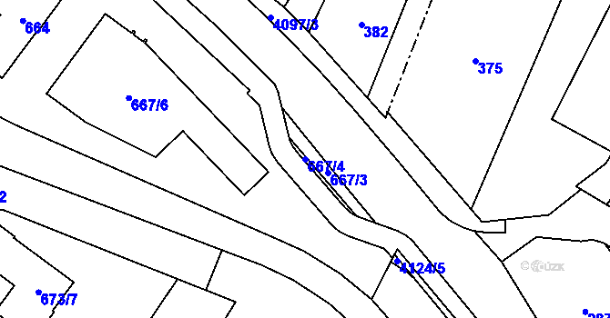 Parcela st. 667/4 v KÚ Nový Malín, Katastrální mapa