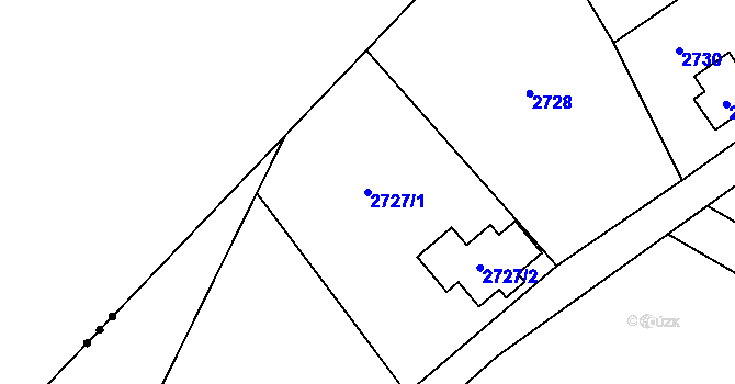 Parcela st. 2727/1 v KÚ Nový Malín, Katastrální mapa