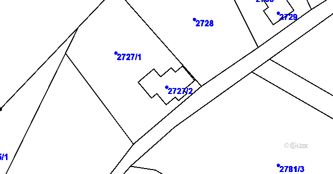 Parcela st. 2727/2 v KÚ Nový Malín, Katastrální mapa