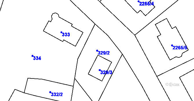 Parcela st. 329/2 v KÚ Nový Malín, Katastrální mapa