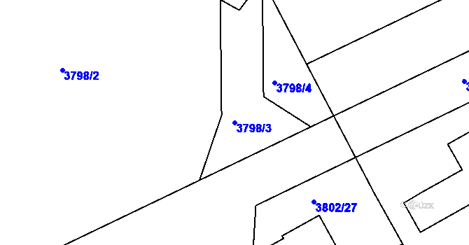 Parcela st. 3798/3 v KÚ Nový Malín, Katastrální mapa