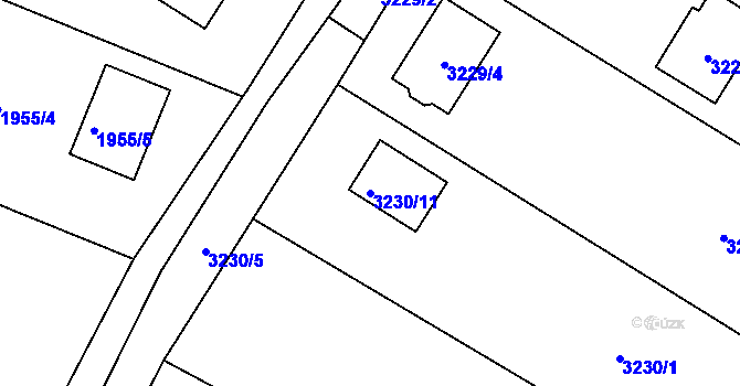 Parcela st. 3230/11 v KÚ Nový Malín, Katastrální mapa