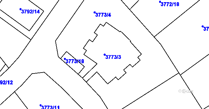 Parcela st. 3773/3 v KÚ Nový Malín, Katastrální mapa