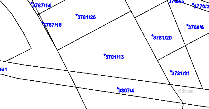 Parcela st. 3781/13 v KÚ Nový Malín, Katastrální mapa