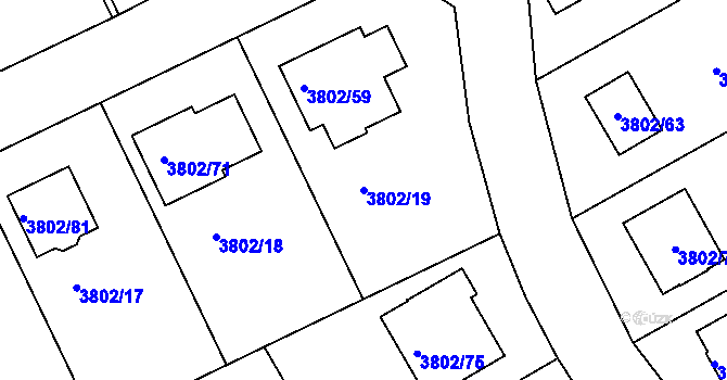 Parcela st. 3802/19 v KÚ Nový Malín, Katastrální mapa