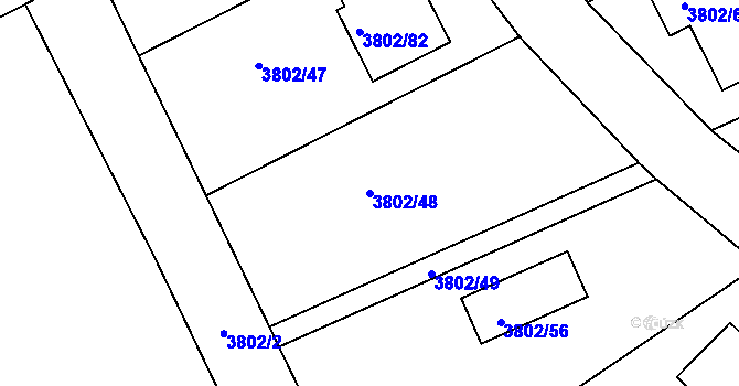 Parcela st. 3802/48 v KÚ Nový Malín, Katastrální mapa