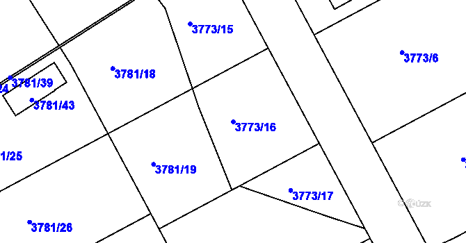 Parcela st. 3773/16 v KÚ Nový Malín, Katastrální mapa