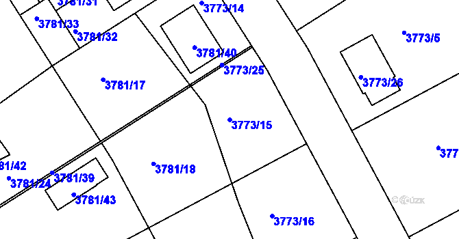 Parcela st. 3773/15 v KÚ Nový Malín, Katastrální mapa
