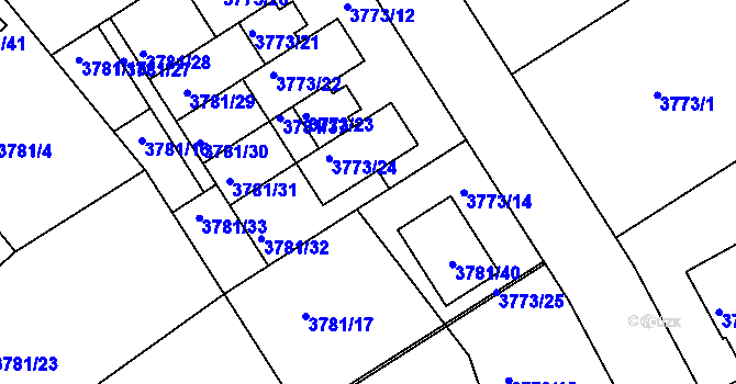 Parcela st. 3773/13 v KÚ Nový Malín, Katastrální mapa
