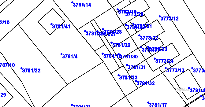Parcela st. 3781/16 v KÚ Nový Malín, Katastrální mapa