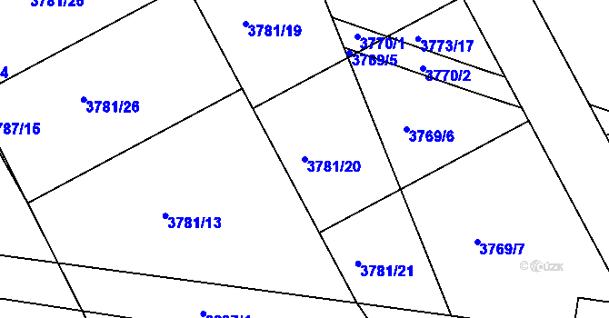 Parcela st. 3781/20 v KÚ Nový Malín, Katastrální mapa