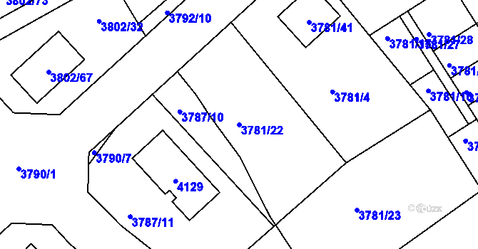 Parcela st. 3781/22 v KÚ Nový Malín, Katastrální mapa