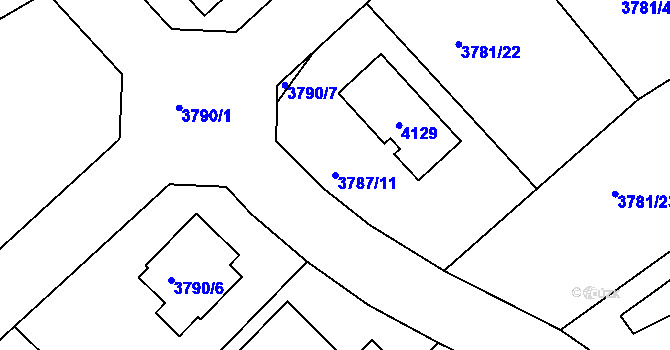Parcela st. 3787/11 v KÚ Nový Malín, Katastrální mapa
