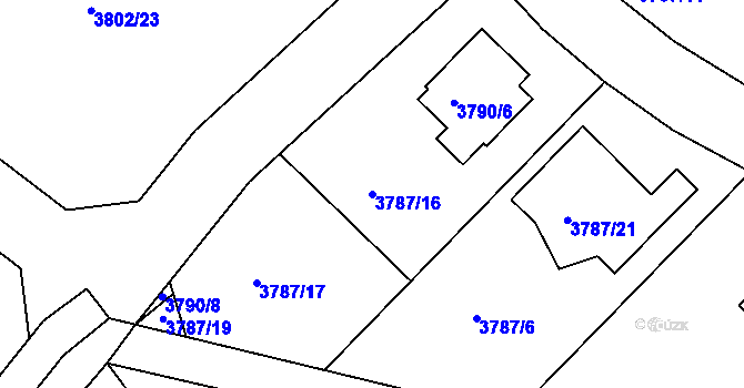 Parcela st. 3787/16 v KÚ Nový Malín, Katastrální mapa