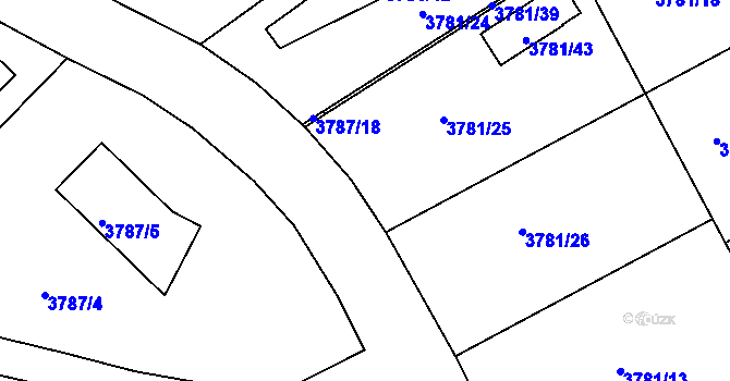 Parcela st. 3787/14 v KÚ Nový Malín, Katastrální mapa