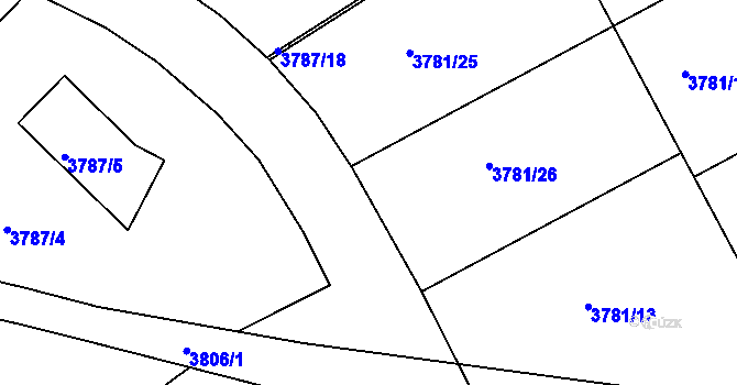 Parcela st. 3787/15 v KÚ Nový Malín, Katastrální mapa