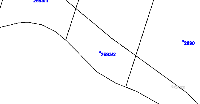 Parcela st. 2693/2 v KÚ Nový Malín, Katastrální mapa