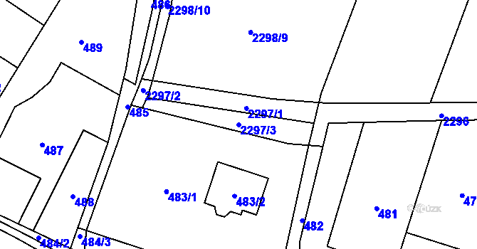 Parcela st. 2297/3 v KÚ Nový Malín, Katastrální mapa