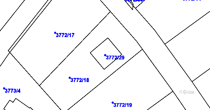 Parcela st. 3772/29 v KÚ Nový Malín, Katastrální mapa
