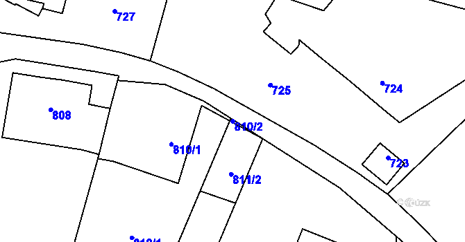 Parcela st. 810/2 v KÚ Nový Malín, Katastrální mapa