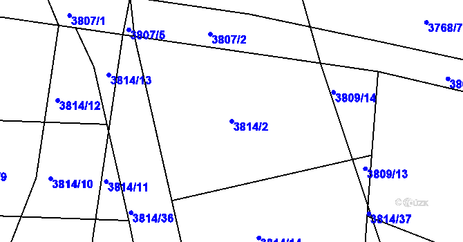 Parcela st. 3814/2 v KÚ Nový Malín, Katastrální mapa