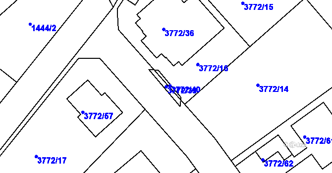 Parcela st. 3772/39 v KÚ Nový Malín, Katastrální mapa
